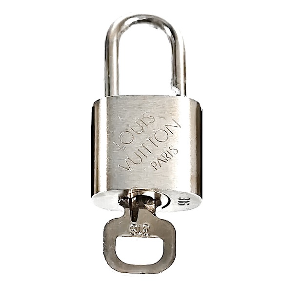LOUIS VUITTON Silver Lock & Key Brushed Palladium Made In France COA #316 - Picture 1 of 14